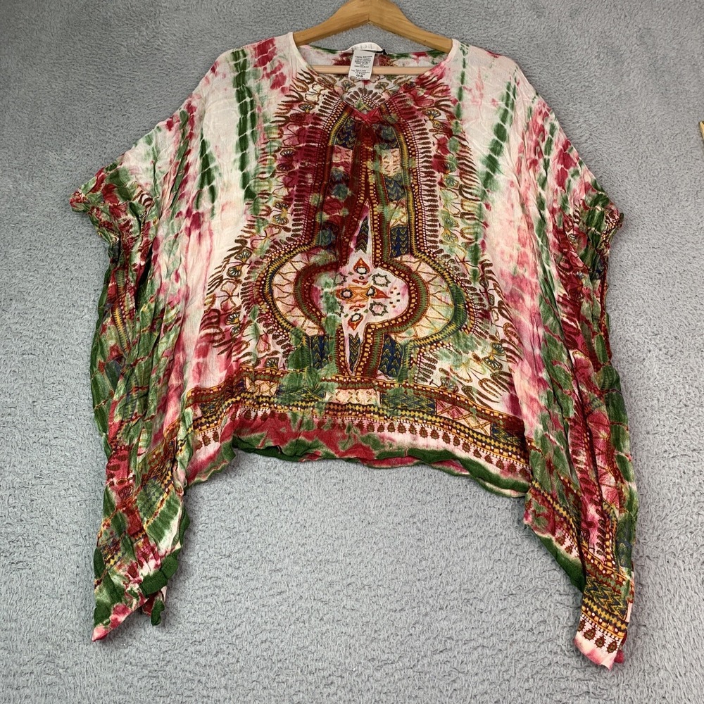 NEW IDI BY MATHEW Top Womens Size O/S Multicolor Lightweight Bohemian Artsy